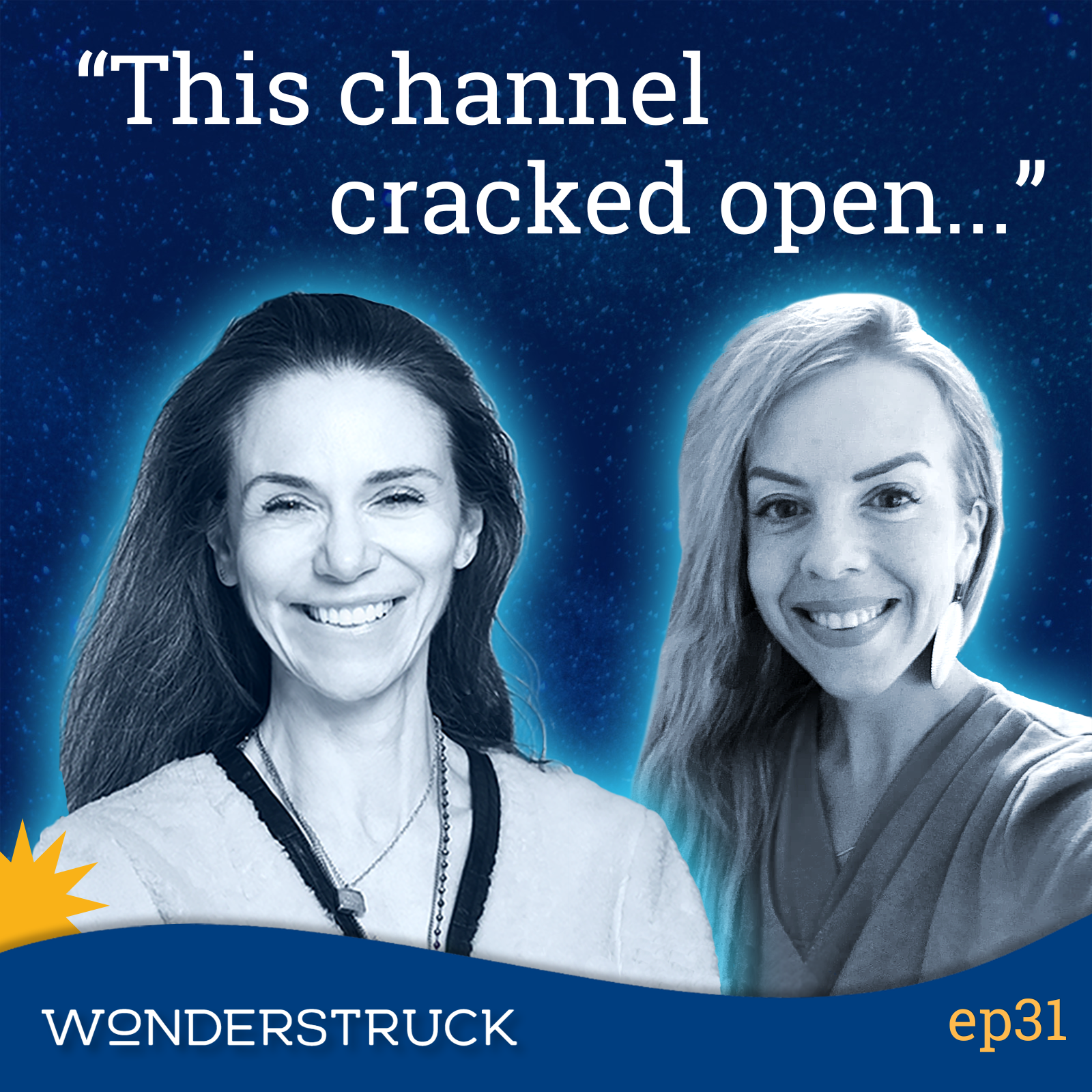 A thumbnail with Wonderstruck host Elizabeth Rovere and guest Chelan Harkin with caption "This channel cracked open"